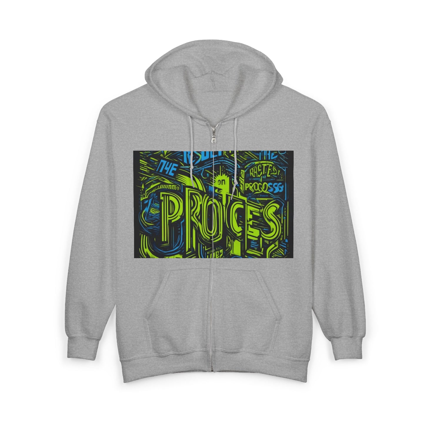 boostlete-rise-grind-type-respect-the-process-big-monoline-0265 — Unisex Heavy Blend Full-Zip Hooded Sweatshirt