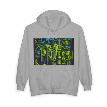 boostlete-rise-grind-type-respect-the-process-big-monoline-0265 — Unisex Heavy Blend Full-Zip Hooded Sweatshirt