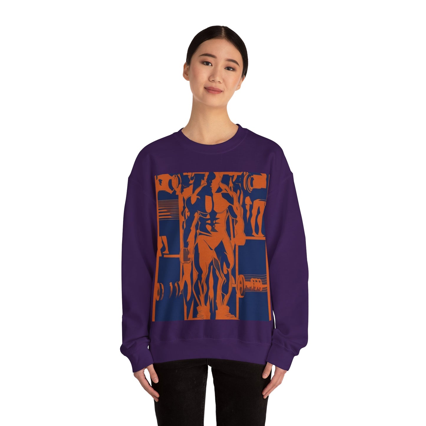 boostlete-rise-grind-scene-deadlift-3d-paper-0812 — Unisex Heavy Blend Crewneck (G18000)