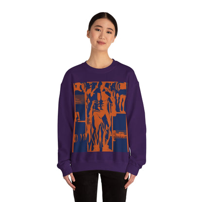 boostlete-rise-grind-scene-deadlift-3d-paper-0812 — Unisex Heavy Blend Crewneck (G18000)