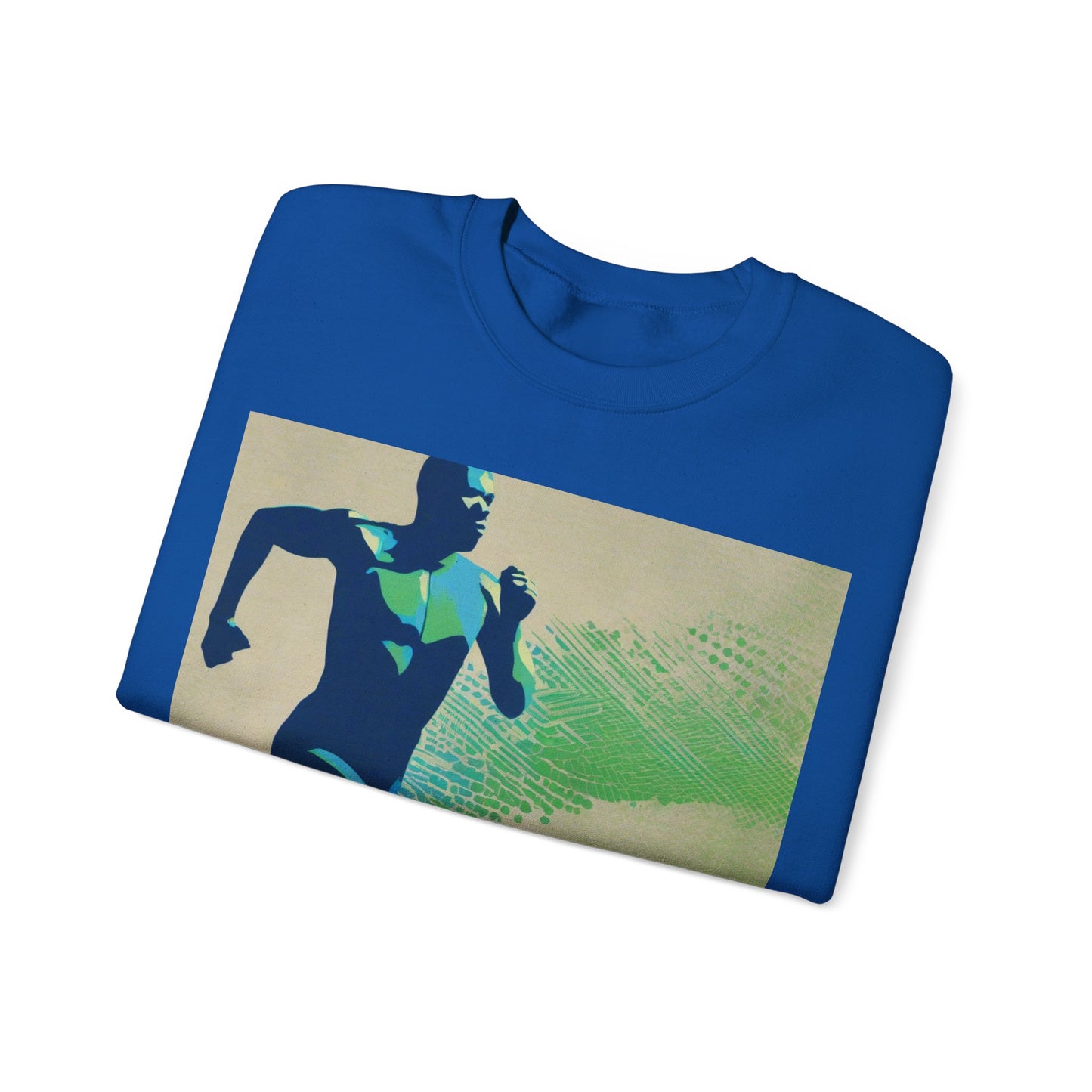 boostlete-am-crew-scene-sprinter-halftone-engraved-0092 — Unisex Heavy Blend Crewneck Sweatshirt (Gildan)