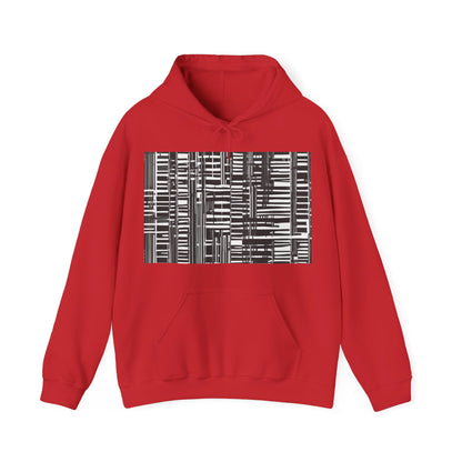 boostlete-iron-intent-pattern-barcode-line-art-0599 — Unisex Heavy Blend Hoodie (G18500)