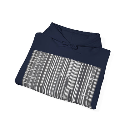 boostlete-boost-mode-pattern-barcode-blueprint-0463 — Unisex Heavy Blend Hoodie (G18500)