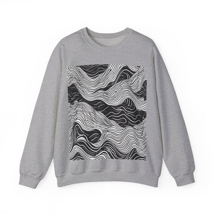 boostlete-field-day-pattern-topographic-line-art-0239 — Unisex Heavy Blend Crewneck Sweatshirt (Gildan)