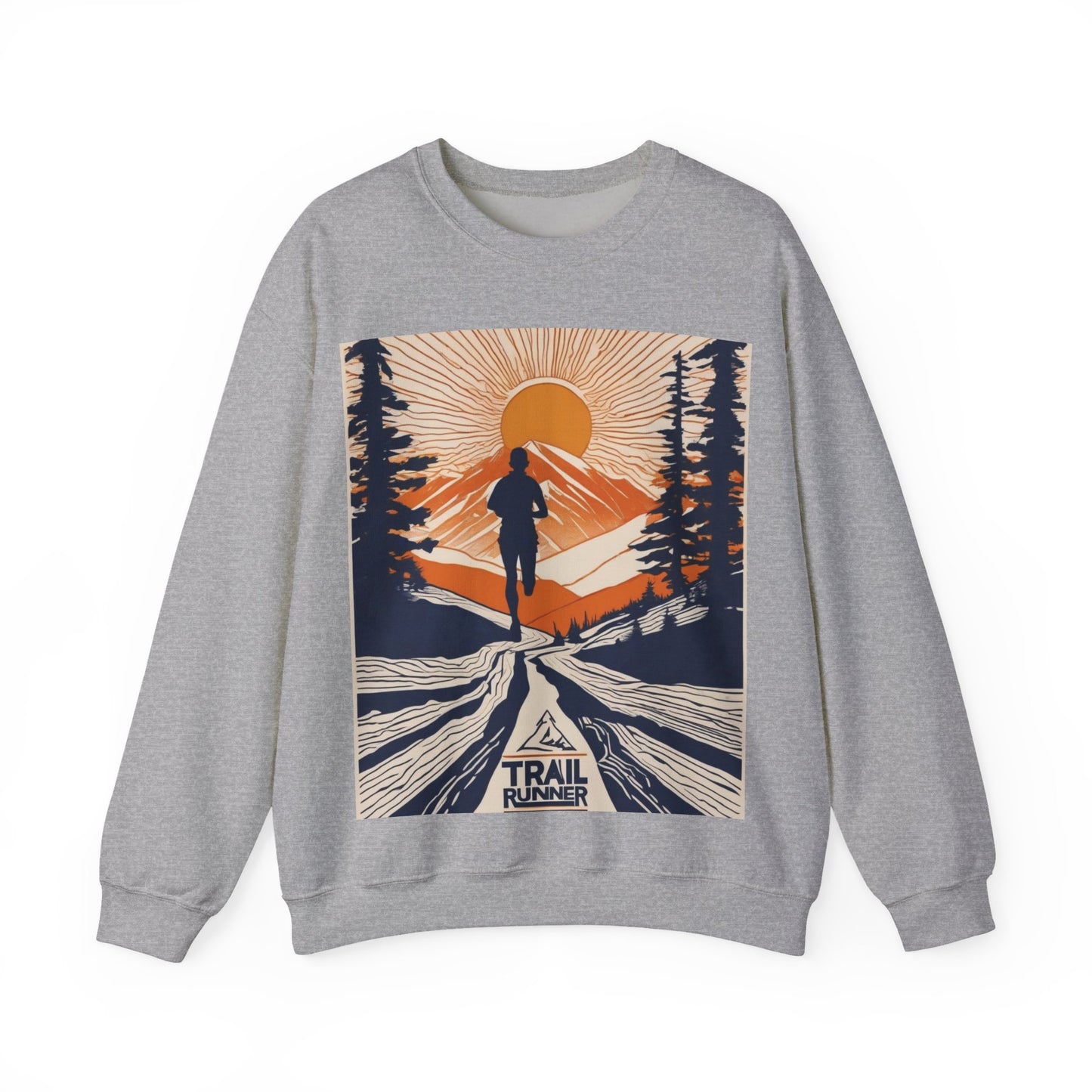 boostlete-iron-intent-scene-trail-glitch-badge-0100 — Unisex Heavy Blend Crewneck Sweatshirt (Gildan)