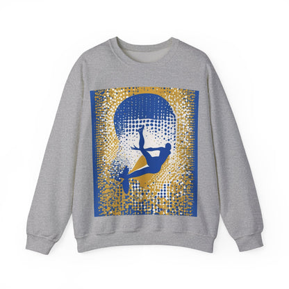 boostlete-field-day-icon-swimmer-halftone-paper-0246 — Unisex Heavy Blend Crewneck Sweatshirt (Gildan)