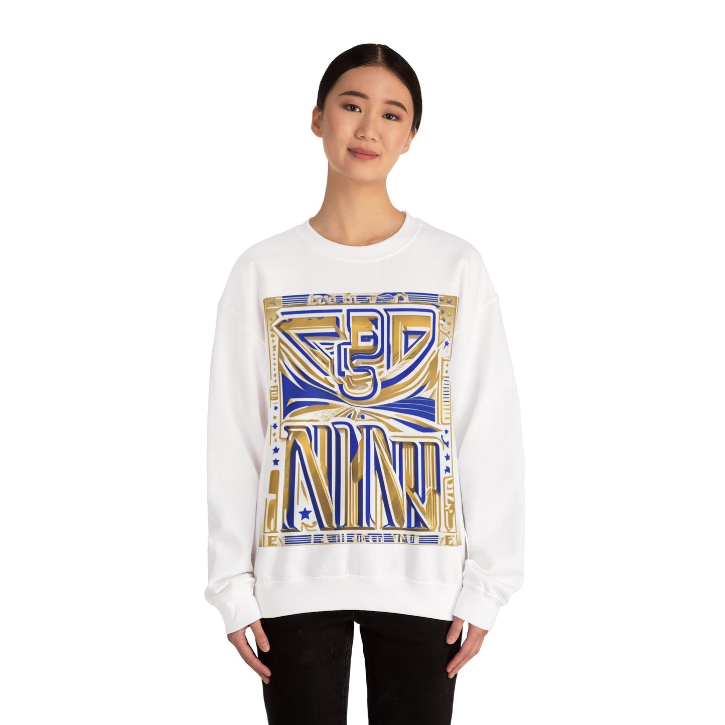 boostlete-boost-mode-type-earned-not-given-outline-over-solid-line-art-0005 — Unisex Heavy Blend Crewneck Sweatshirt (Gildan)
