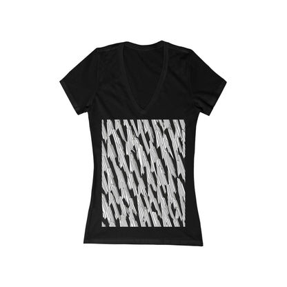 boostlete-iron-intent-pattern-micro-isometric-0199 — Women's Deep V-Neck Tee (B+C 6035)
