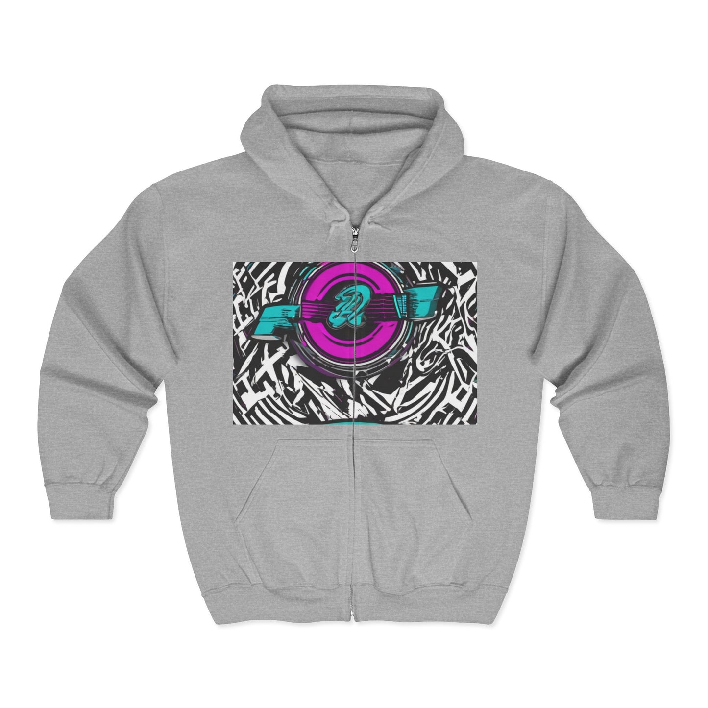 boostlete-boost-mode-type-again-badge-monoline-0293 — Unisex Heavy Blend Full-Zip Hooded Sweatshirt