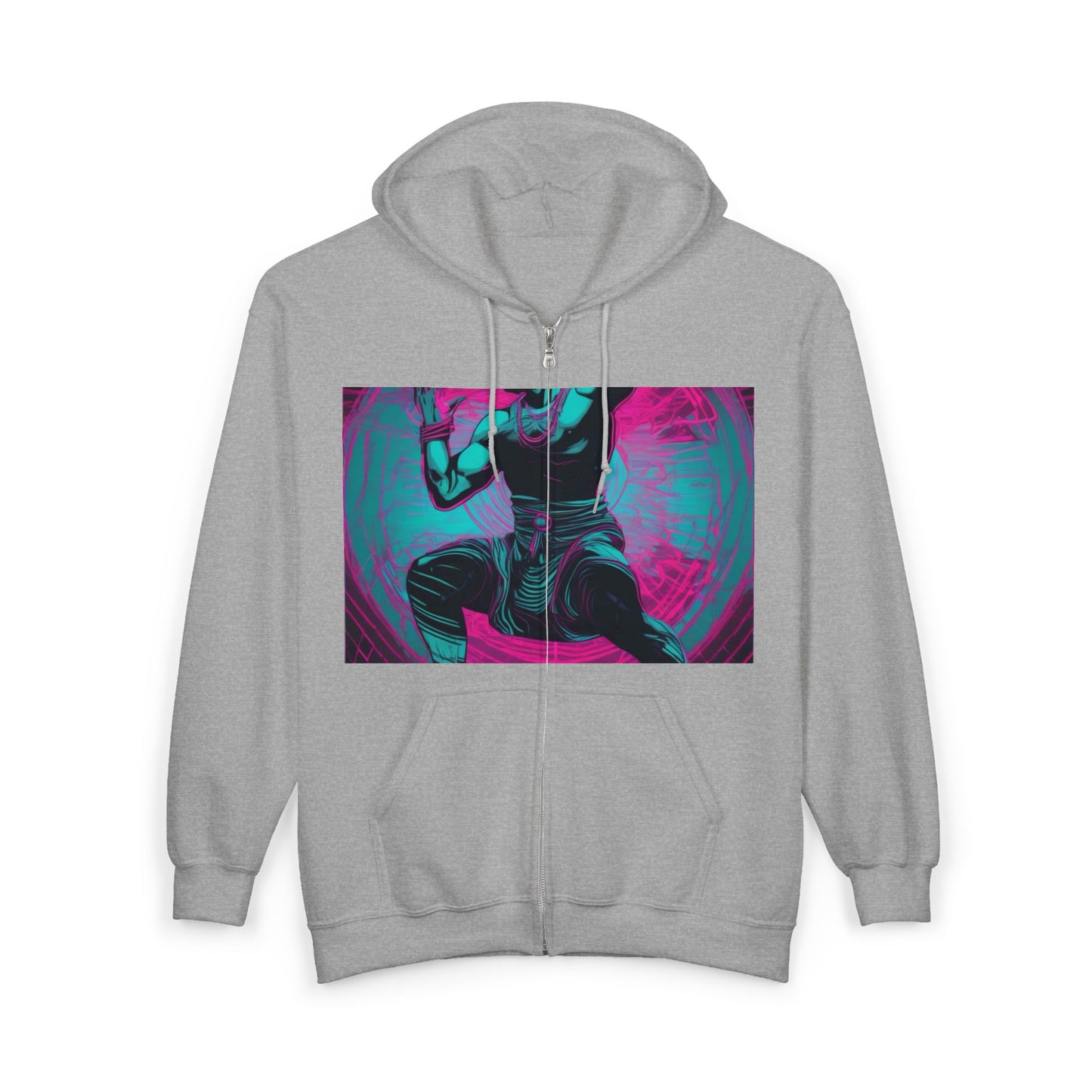 boostlete-rise-grind-scene-yogi-motion-line-art-0240 — Unisex Heavy Blend Full-Zip Hooded Sweatshirt
