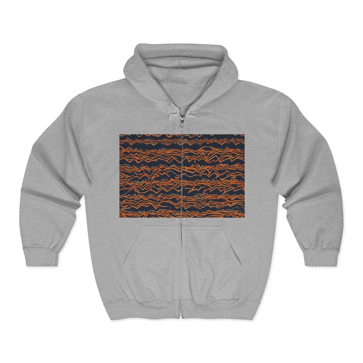 boostlete-field-day-pattern-ekg-bold-0135 — Unisex Heavy Blend Full-Zip Hooded Sweatshirt