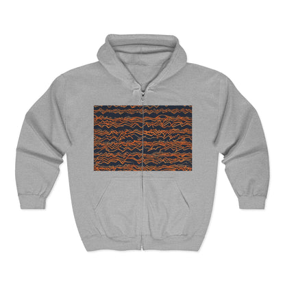 boostlete-field-day-pattern-ekg-bold-0135 — Unisex Heavy Blend Full-Zip Hooded Sweatshirt