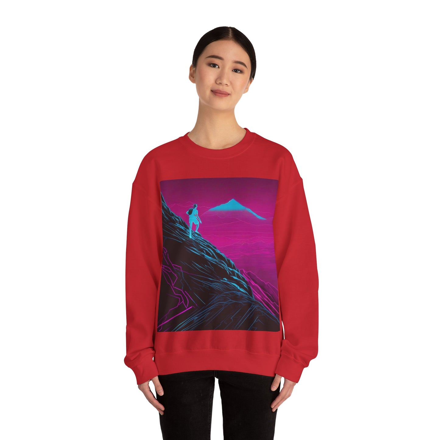 boostlete-boost-mode-scene-trail-neon-blueprint-0832 — Unisex Heavy Blend Crewneck (G18000)