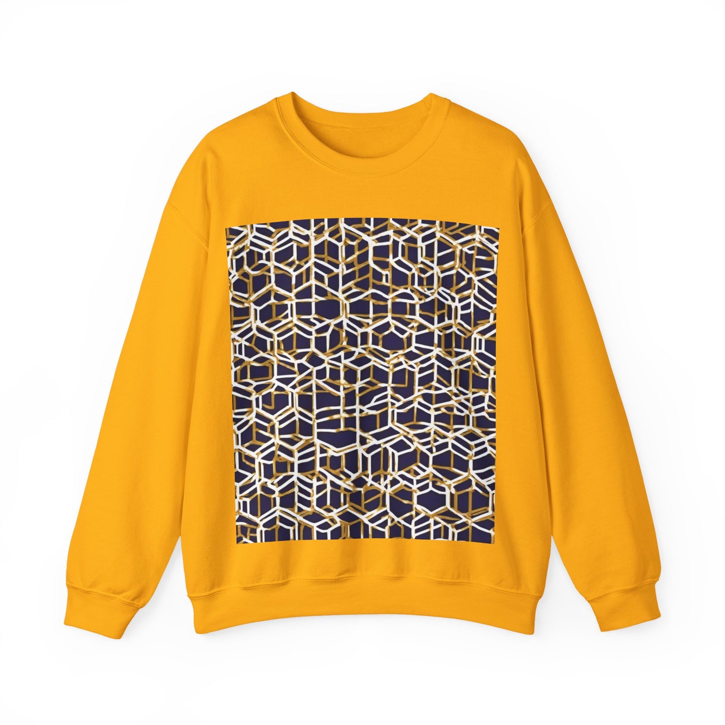 boostlete-am-crew-pattern-hex-industrial-0131 — Unisex Heavy Blend Crewneck Sweatshirt (Gildan)