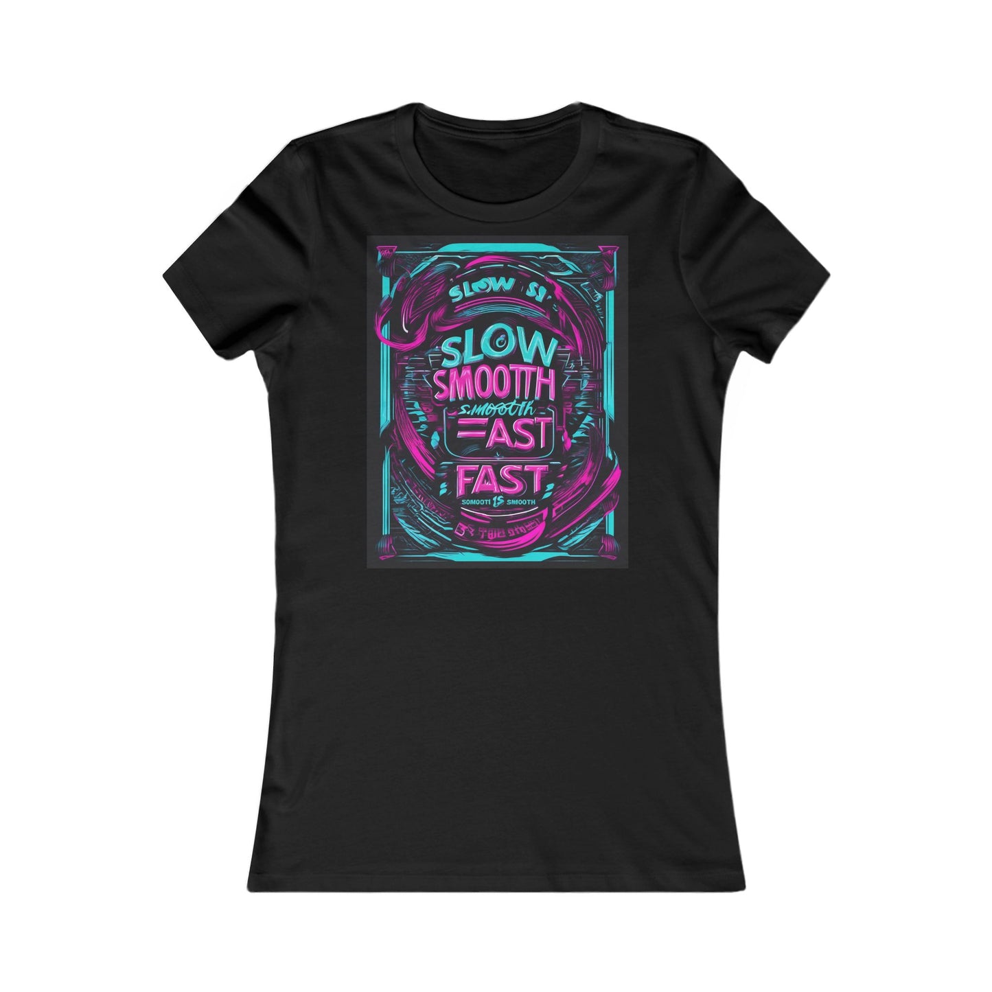 boostlete-recovery-progress-type-slow-is-smooth-smooth-is-fast-banner-engraved-0181 — Women's Favorite Tee (B+C 6004)