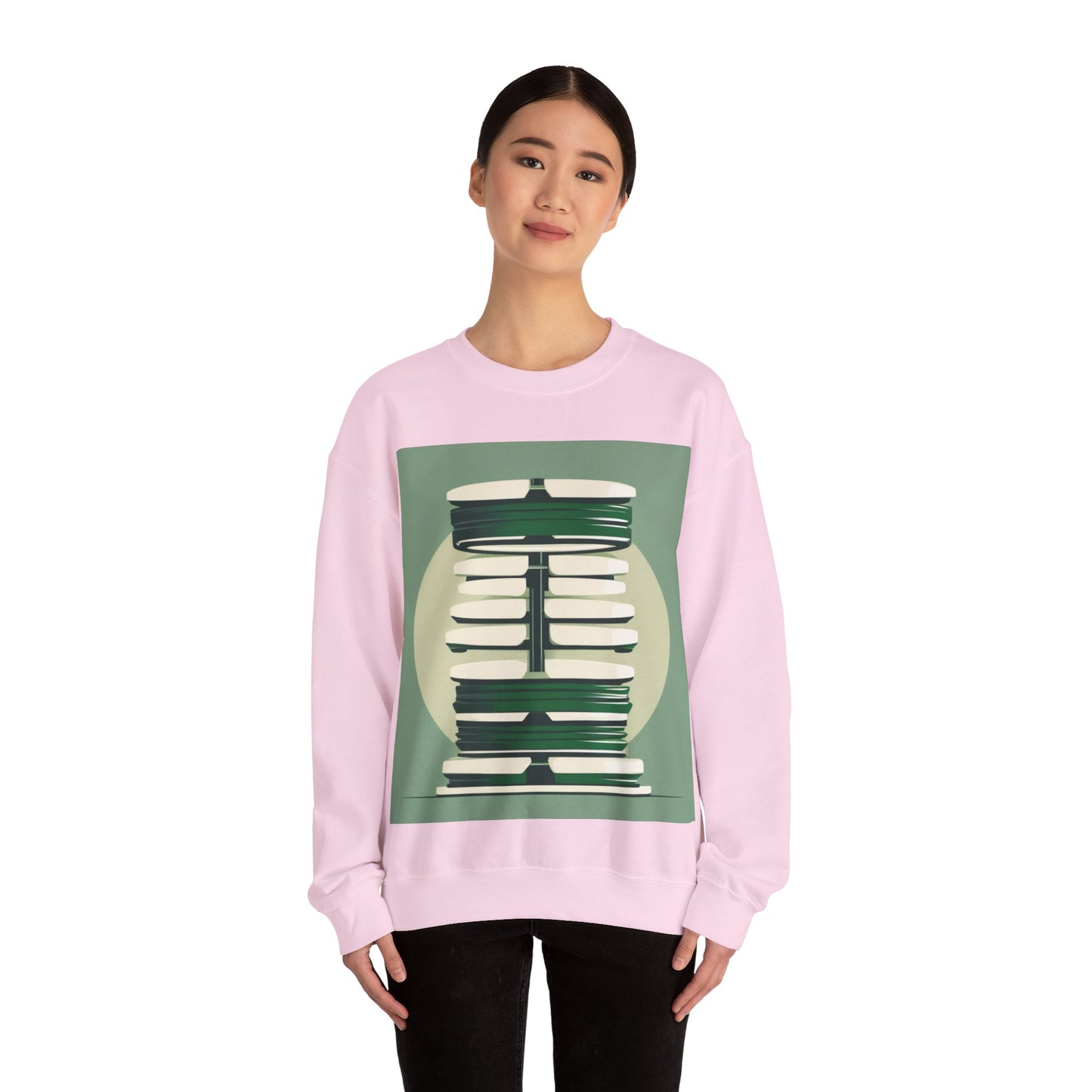boostlete-recovery-progress-icon-barbell-glitch-vector-1746 — Unisex Heavy Blend Crewneck (G18000)