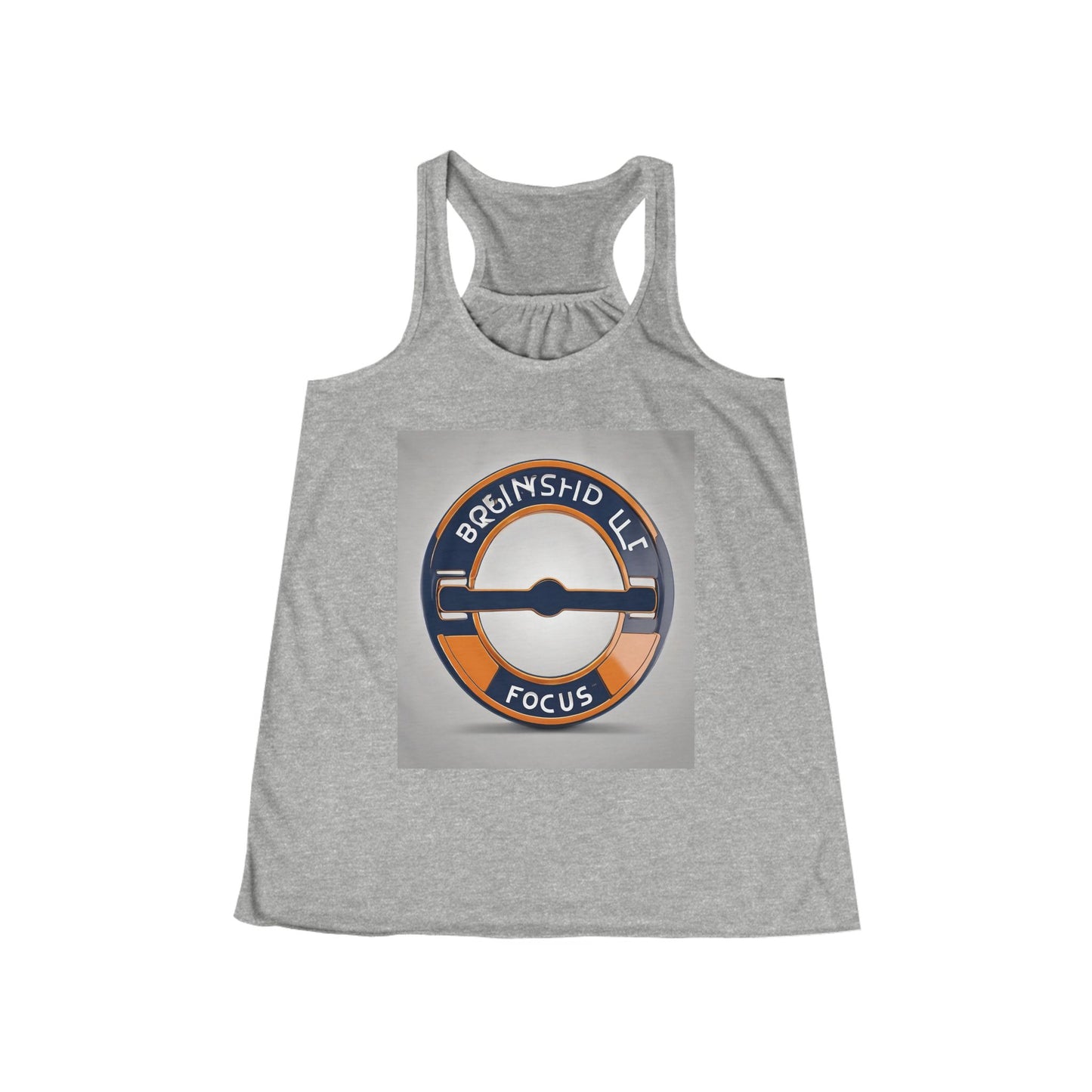 boostlete-quiet-power-icon-barbell-3d-athletic-0038 — Women's Flowy Racerback Tank (B+C 8800)