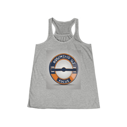 boostlete-quiet-power-icon-barbell-3d-athletic-0038 — Women's Flowy Racerback Tank (B+C 8800)