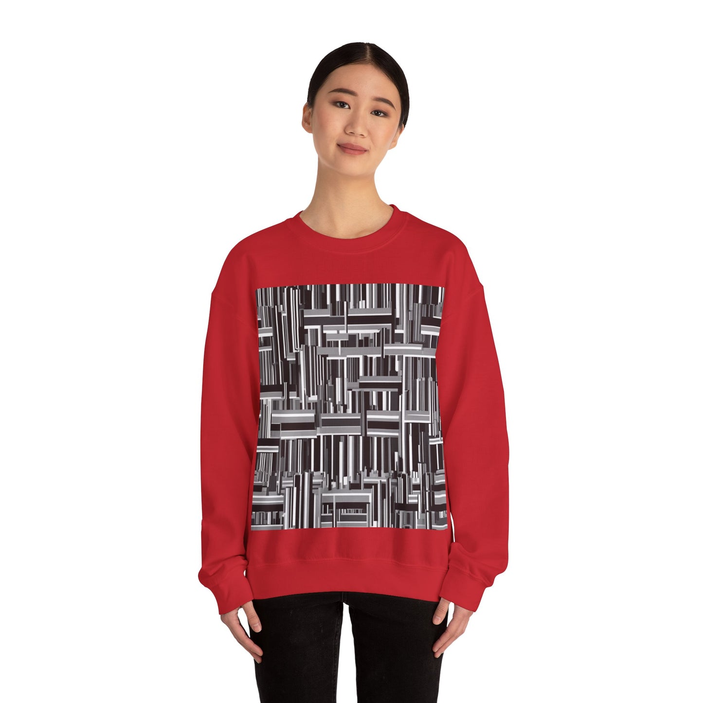 boostlete-recovery-progress-pattern-barcode-isometric-1023 — Unisex Heavy Blend Crewneck (G18000)