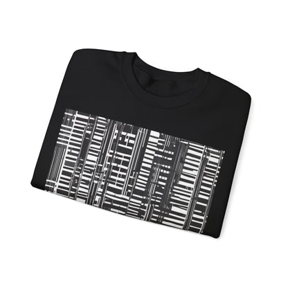 boostlete-iron-intent-pattern-barcode-line-art-0599 — Unisex Heavy Blend Crewneck (G18000)