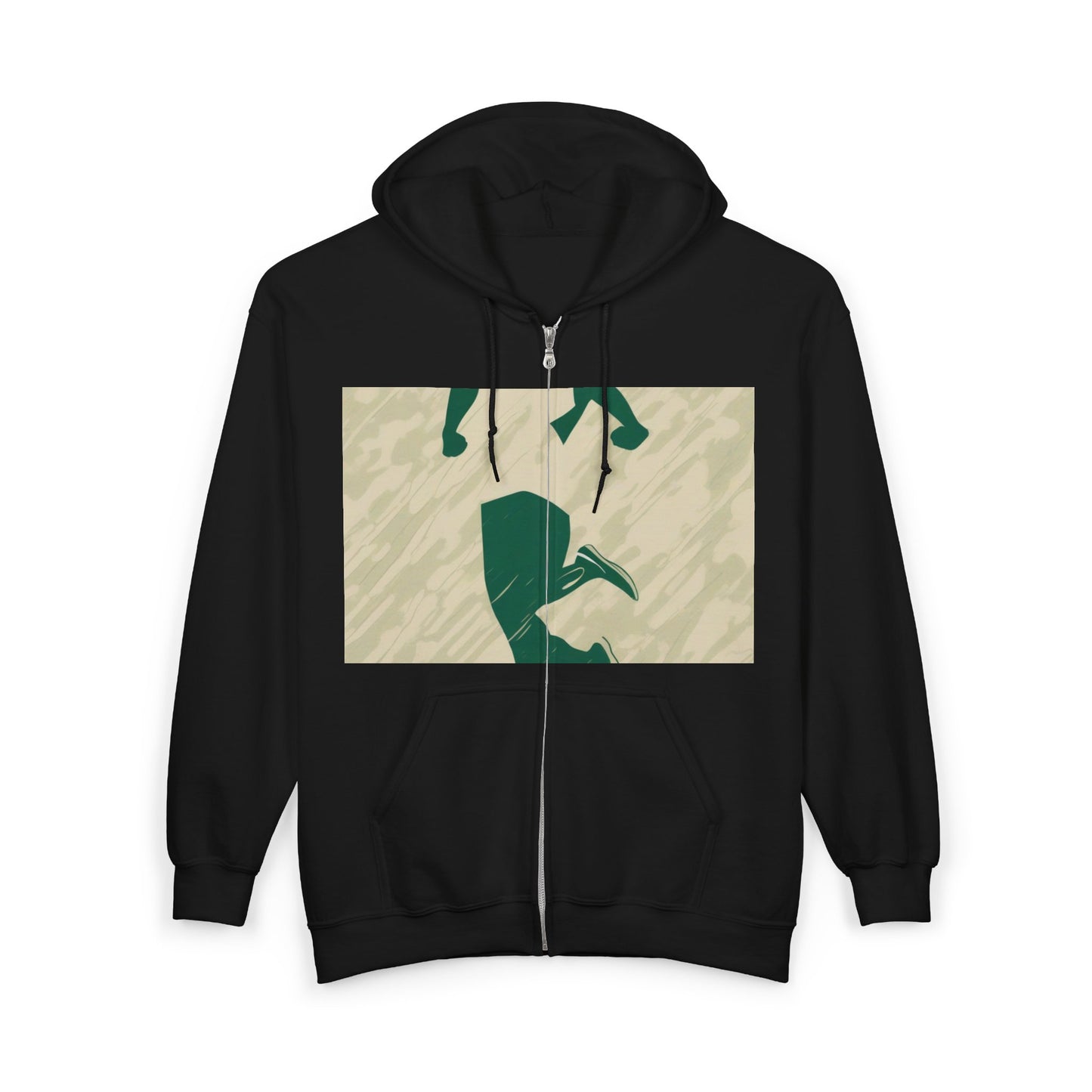 boostlete-am-crew-icon-runner-grainy-blueprint-0134 — Unisex Heavy Blend Full-Zip Hooded Sweatshirt