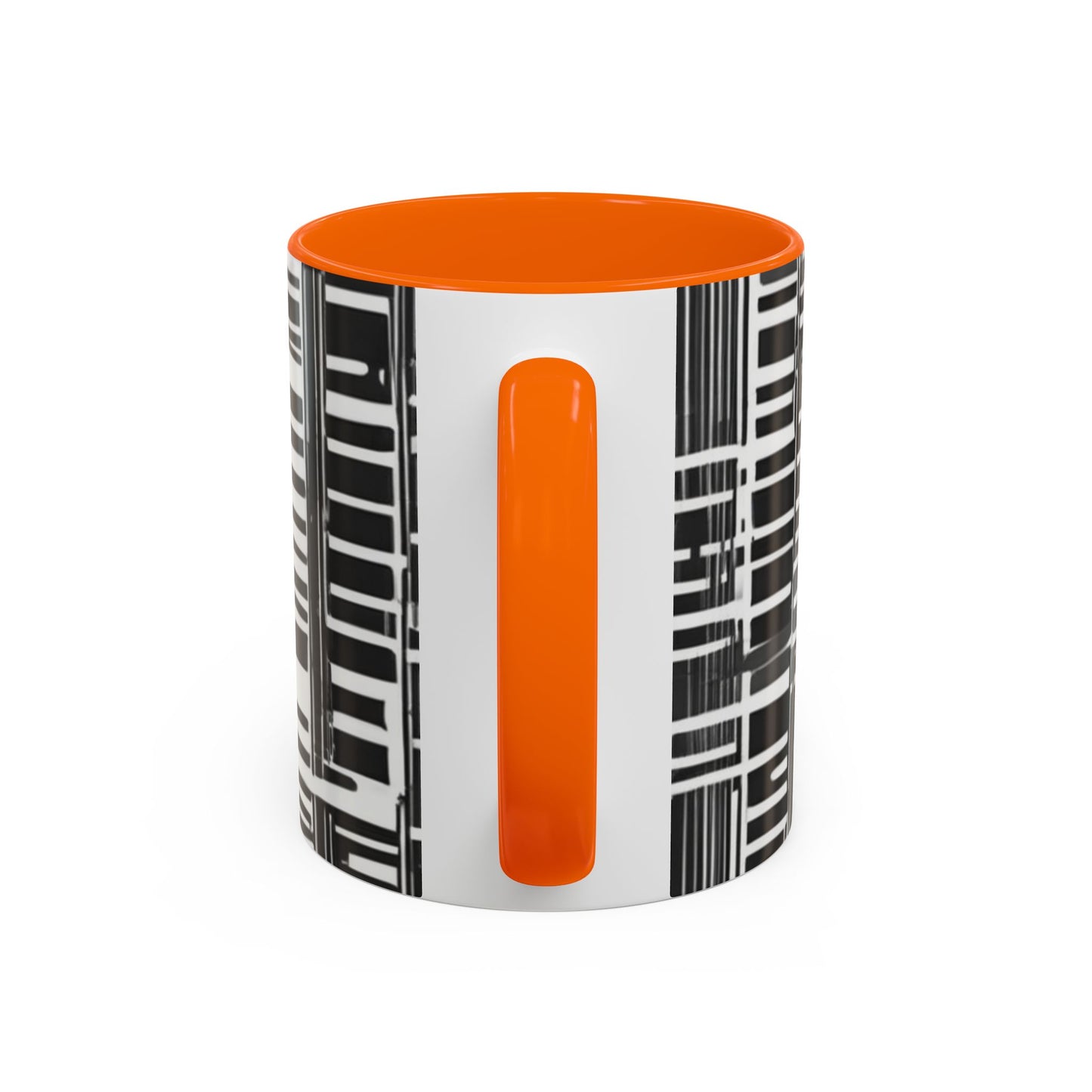 boostlete-iron-intent-pattern-barcode-line-art-0599 — Accent Mug 11/15oz