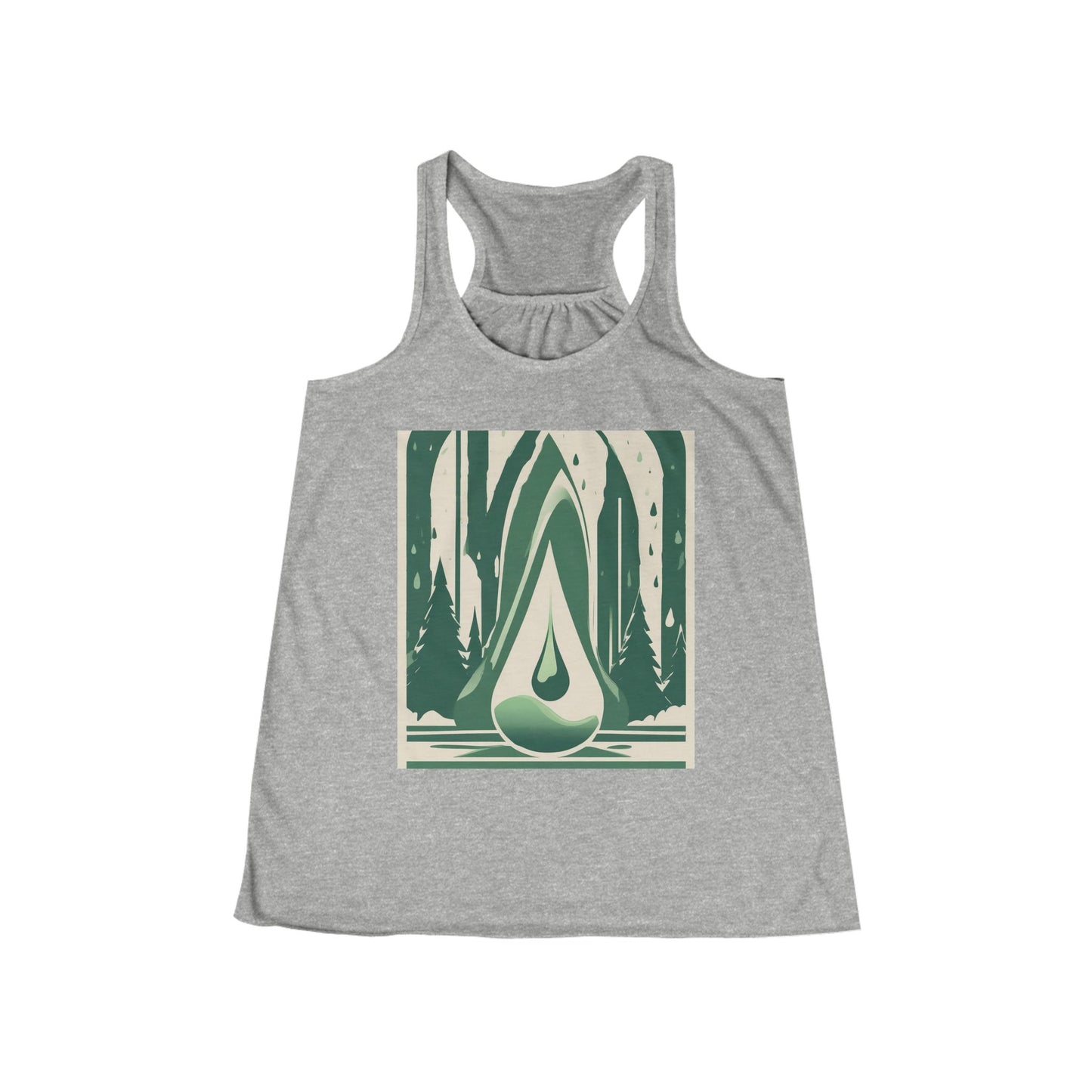 boostlete-quiet-power-icon-water-glitch-retro-0186 — Women's Flowy Racerback Tank (B+C 8800)