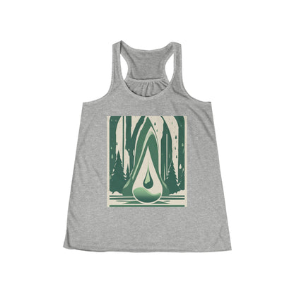 boostlete-quiet-power-icon-water-glitch-retro-0186 — Women's Flowy Racerback Tank (B+C 8800)