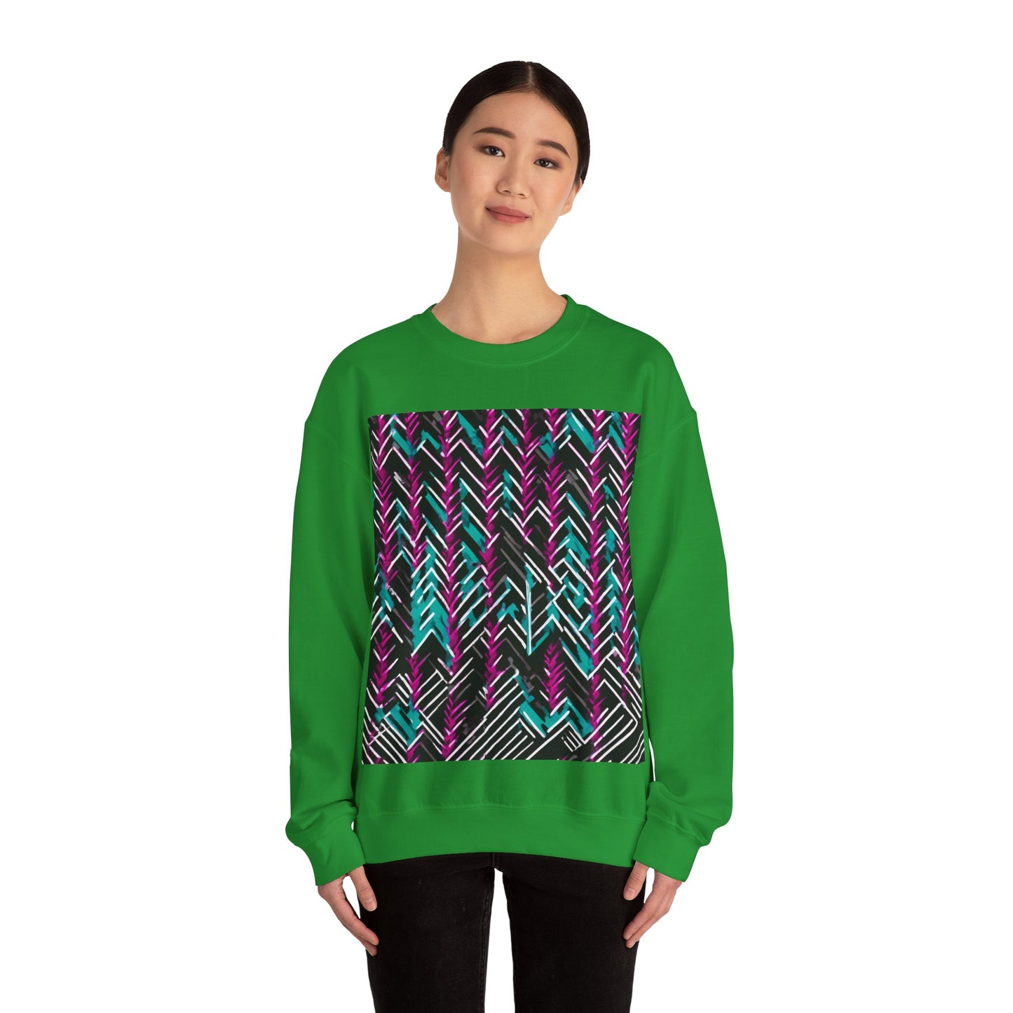 boostlete-recovery-progress-pattern-chevron-retro-0243 — Unisex Heavy Blend Crewneck (G18000)