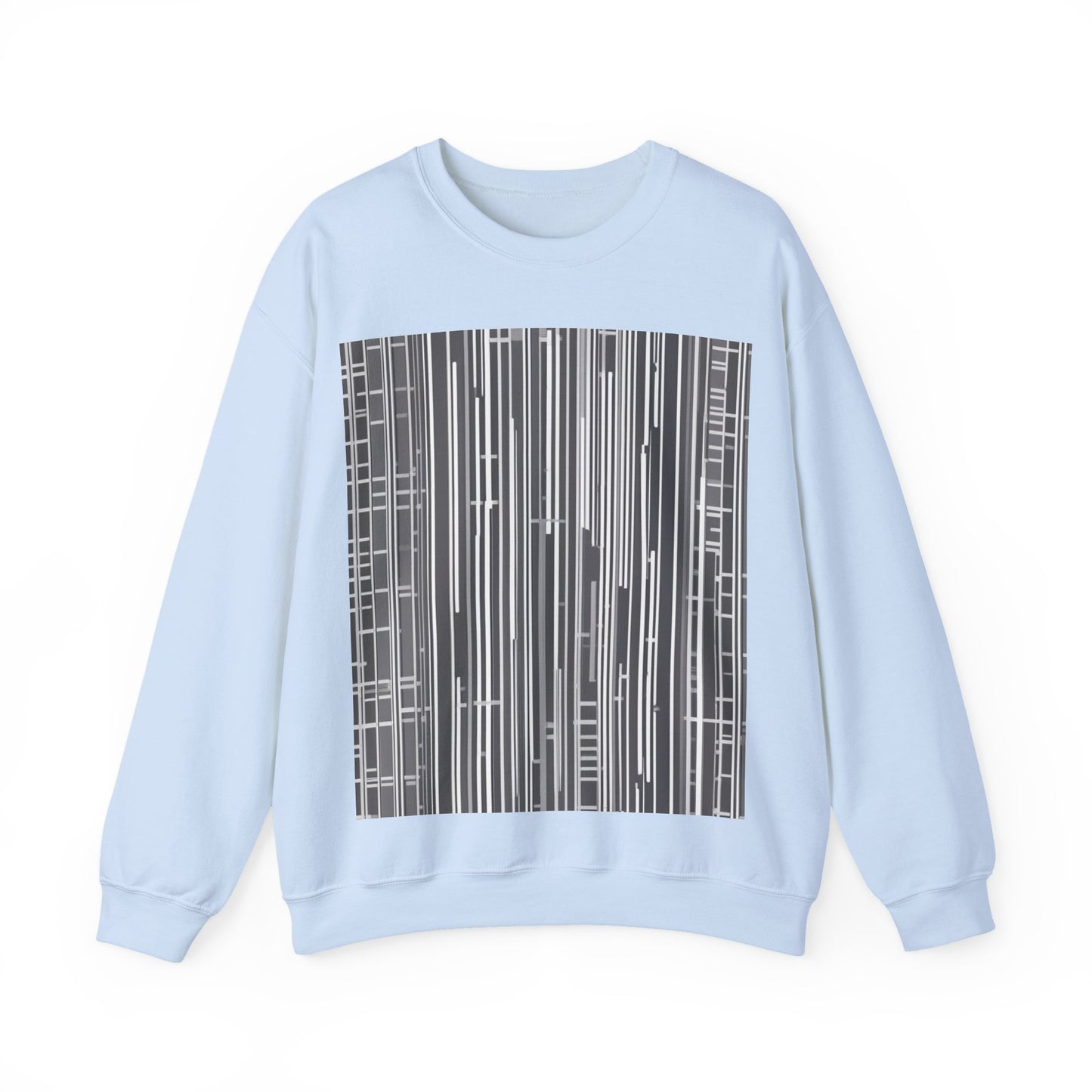 boostlete-boost-mode-pattern-barcode-blueprint-0463 — Unisex Heavy Blend Crewneck (G18000)