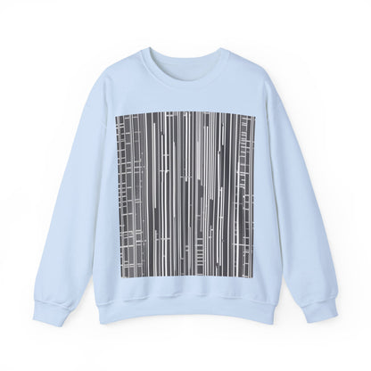 boostlete-boost-mode-pattern-barcode-blueprint-0463 — Unisex Heavy Blend Crewneck (G18000)