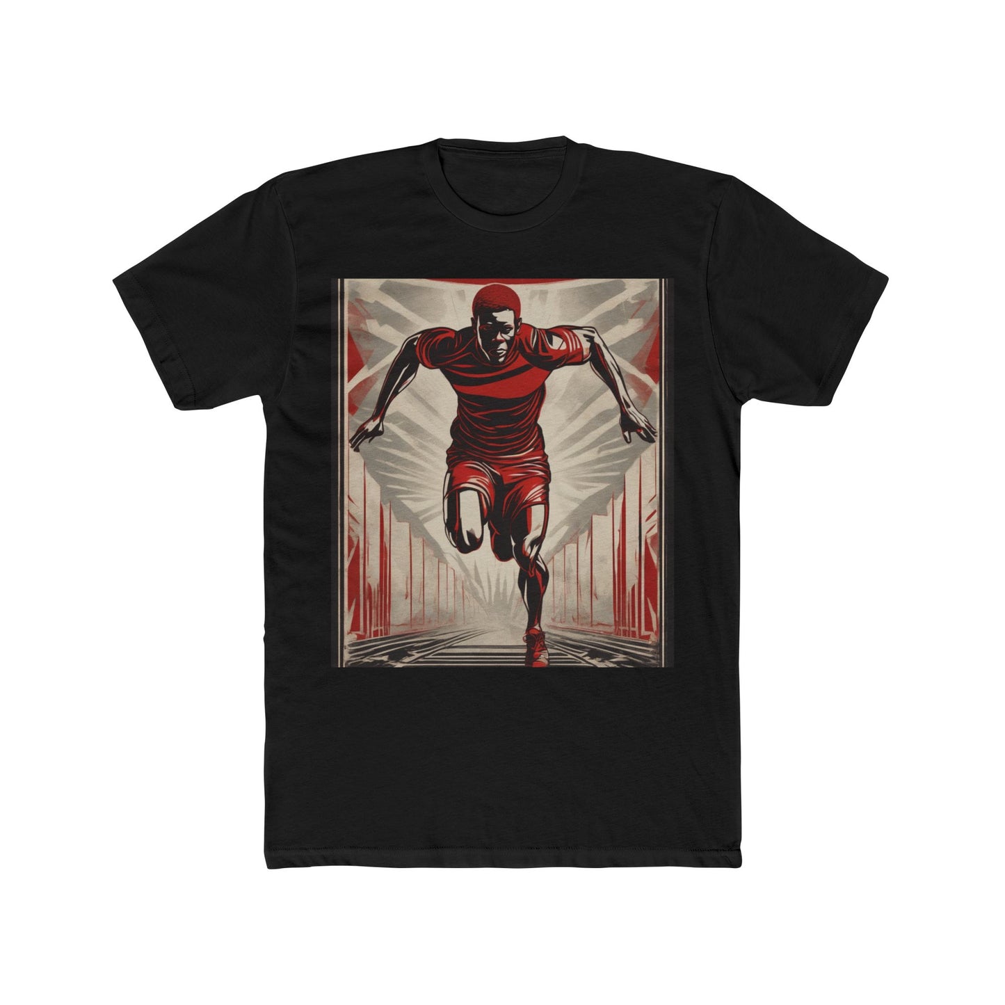 boostlete-am-crew-scene-sprinter-outline-athletic-0228 — Unisex Cotton Crew Tee (NL 3600)