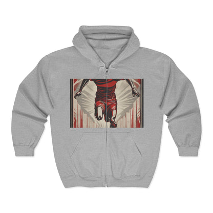 boostlete-am-crew-scene-sprinter-outline-athletic-0228 — Unisex Heavy Blend Full-Zip Hooded Sweatshirt
