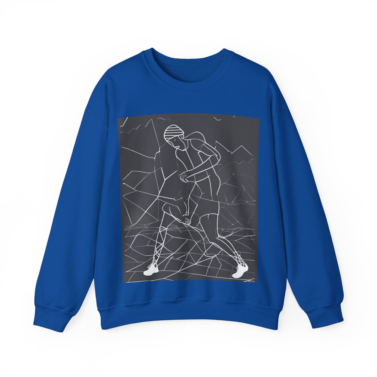 boostlete-pr-season-scene-runner-outline-geometric-1072 — Unisex Heavy Blend Crewneck (G18000)