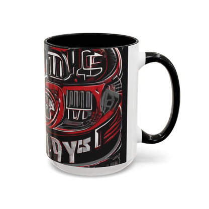 boostlete-boost-mode-type-win-the-day-outline-over-solid-monoline-0477 — Accent Mug 11/15oz