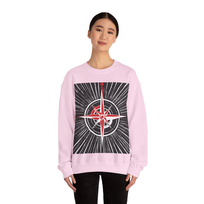 boostlete-boost-mode-icon-compass-chalk-vector-1382 — Unisex Heavy Blend Crewneck (G18000)