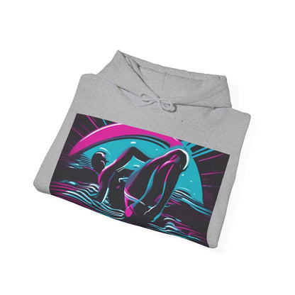boostlete-pr-season-icon-swimmer-duotone-bold-0126 — Unisex Heavy Blend Hooded Sweatshirt (Gildan)