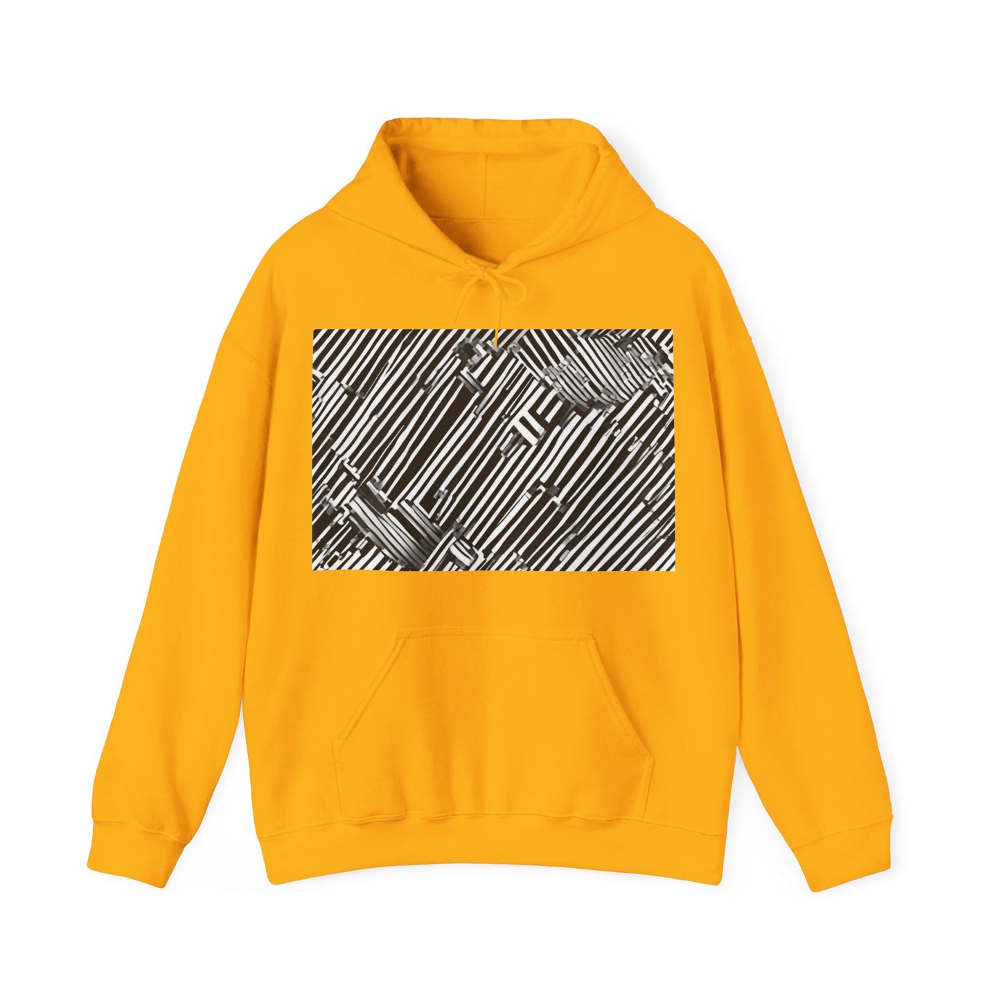 boostlete-mile-by-mile-pattern-barcode-monoline-0059 — Unisex Heavy Blend Hooded Sweatshirt (Gildan)