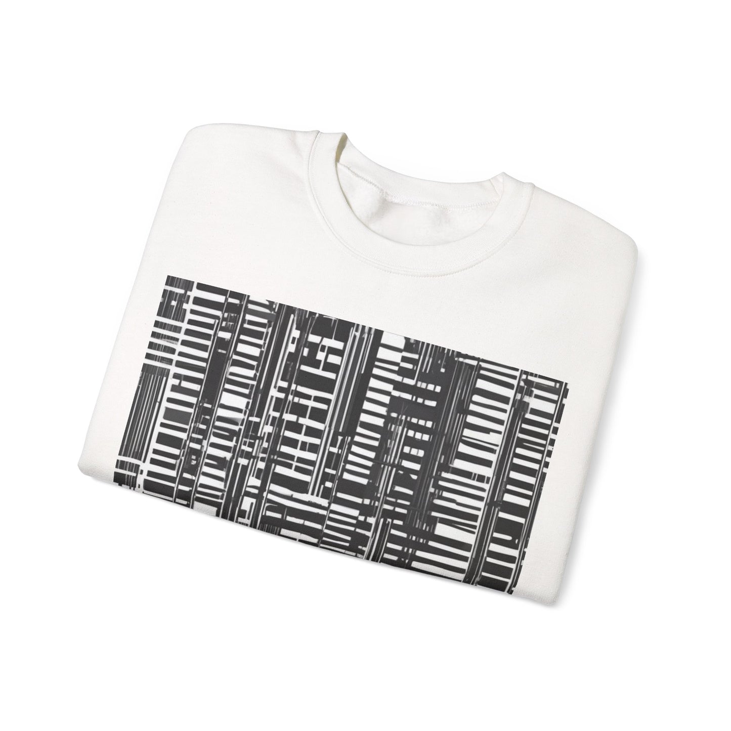 boostlete-iron-intent-pattern-barcode-line-art-0599 — Unisex Heavy Blend Crewneck (G18000)