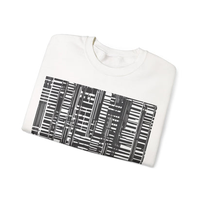 boostlete-iron-intent-pattern-barcode-line-art-0599 — Unisex Heavy Blend Crewneck (G18000)