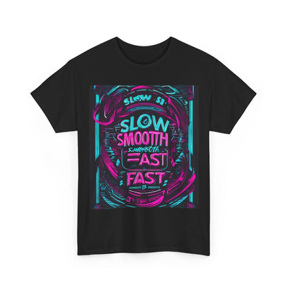 boostlete-recovery-progress-type-slow-is-smooth-smooth-is-fast-banner-engraved-0181 — Unisex Heavy Cotton Tee (Gildan 5000)