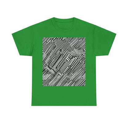 boostlete-mile-by-mile-pattern-barcode-monoline-0059 — Unisex Heavy Cotton Tee (Gildan 5000)
