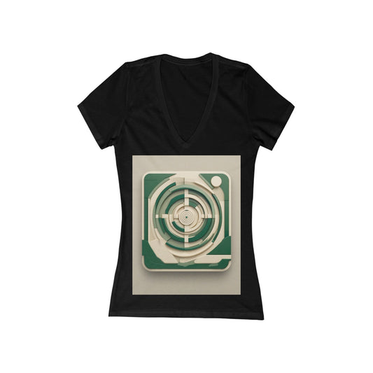 boostlete-mile-by-mile-icon-target-3d-modern-0306 — Women's Deep V-Neck Tee (B+C 6035)