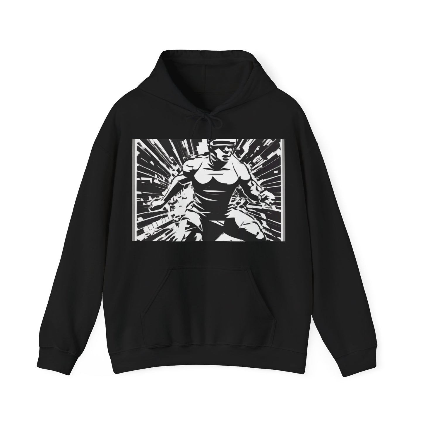 boostlete-field-day-scene-sprinter-halftone-bold-0148 — Unisex Heavy Blend Hooded Sweatshirt (Gildan)