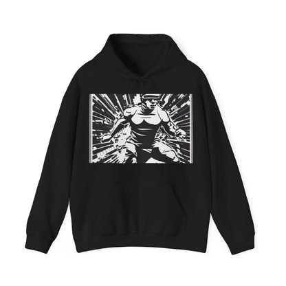 boostlete-field-day-scene-sprinter-halftone-bold-0148 — Unisex Heavy Blend Hooded Sweatshirt (Gildan)
