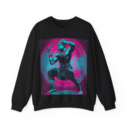 boostlete-rise-grind-scene-yogi-motion-line-art-0240 — Unisex Heavy Blend Crewneck Sweatshirt (Gildan)