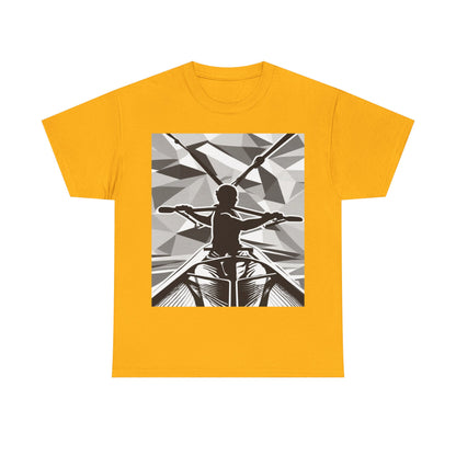 boostlete-am-crew-scene-rower-outline-geometric-0060 — Unisex Heavy Cotton Tee (Gildan 5000)