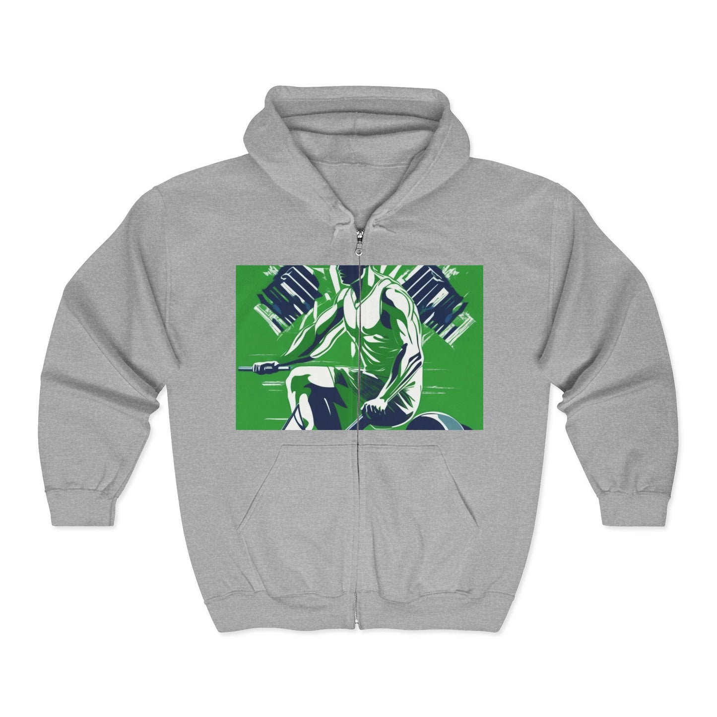 boostlete-am-crew-scene-rower-grainy-bold-0172 — Unisex Heavy Blend Full-Zip Hooded Sweatshirt