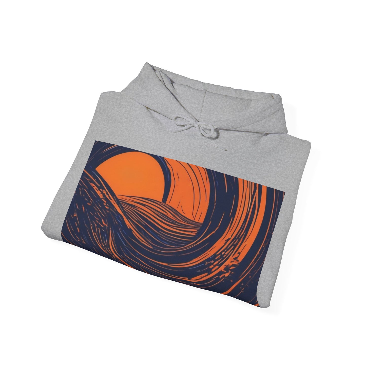 boostlete-rise-grind-icon-sunrise-speed-line-art-0202 — Unisex Heavy Blend Hooded Sweatshirt (Gildan)