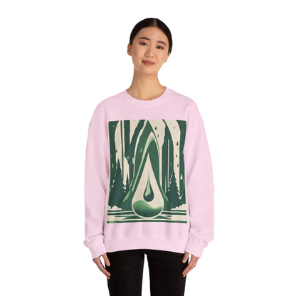 boostlete-quiet-power-icon-water-glitch-retro-0186 — Unisex Heavy Blend Crewneck (G18000)